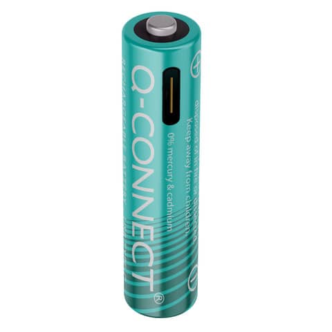 Batterie ricaricabili Q-Connect AAA con cavo USB-C - 750 mAh - 1,5V conf. 4 pz - KF14130